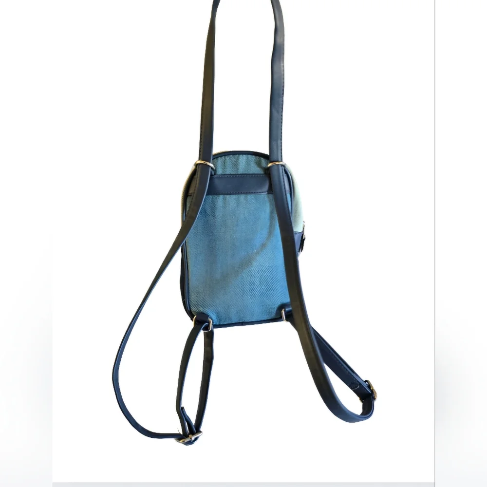 No Boundaries Mini Backpack Convertible  Multi Blue Denim Crossbody Bag Y2K